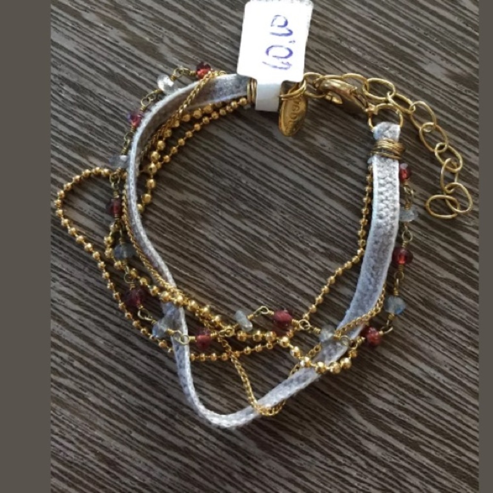 SOGOLI Multi Strand Bracelet Multi Crystal NWT